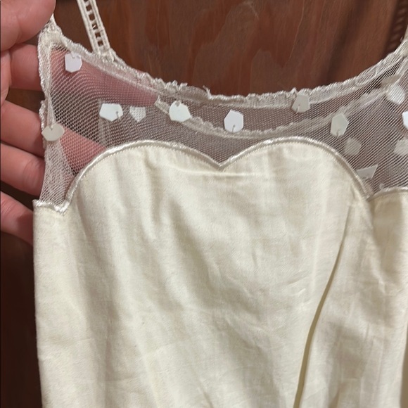 NWOT See by Chloe Cream Sheer Polka Dot SequinTop, size 6 / 42 - Picture 3 of 8